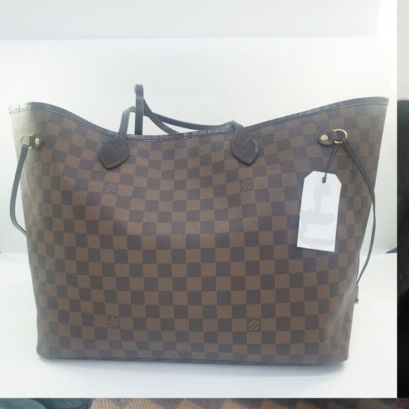 LOUIS VUITTON Neverfull GM Damier Ebene N51106 Genuine Tote Shoulder  bag - Picture 3 of 16